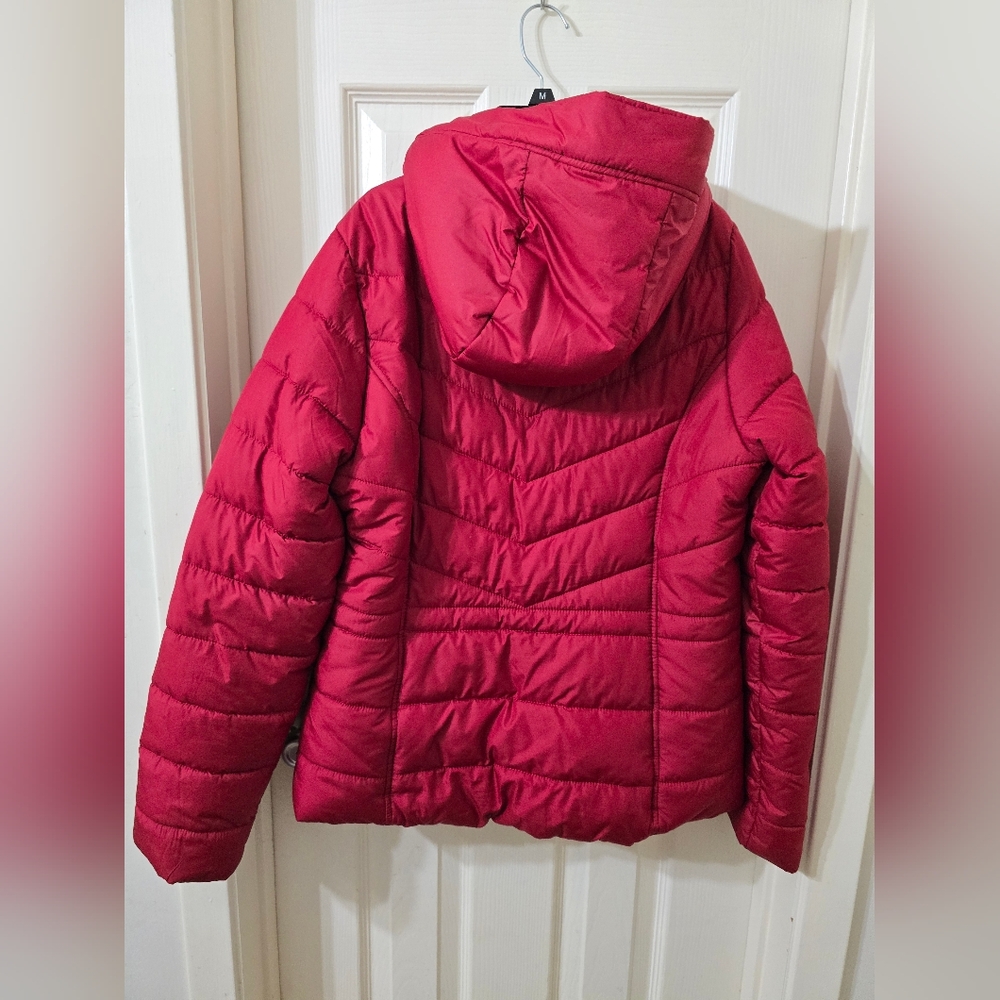 HOLLISTER Sherpa Lined Hooded Women's Red Puffer Jacket Size M - Picture 4 of 15